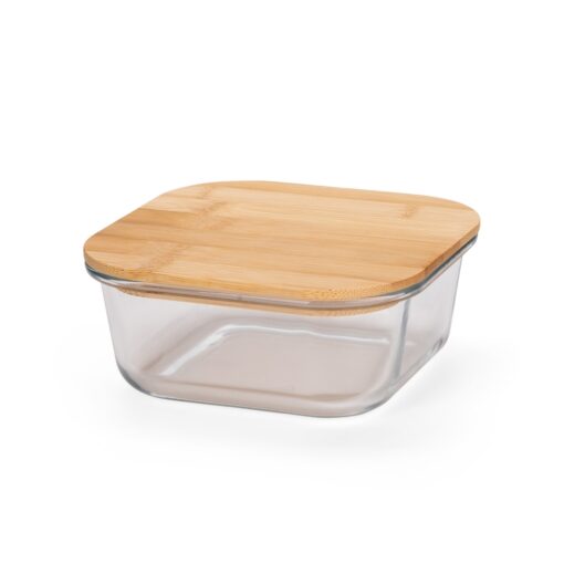 Marmita Personalizada Vidro 650Ml - Transparente/Bambu