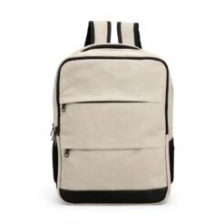 MOCHILA COURO SINTÉTICO 20L SPX-15386-BEG/PRE NA COR BEGE