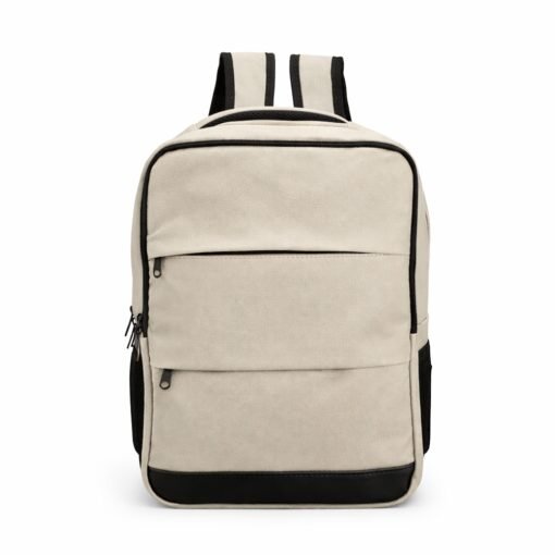 MOCHILA COURO SINTÉTICO 20L SPX-15386-BEG/PRE NA COR BEGE