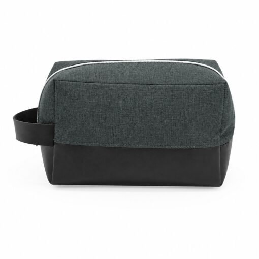 Nécessaire personalizada nylon - cinza com detalhes em preto
