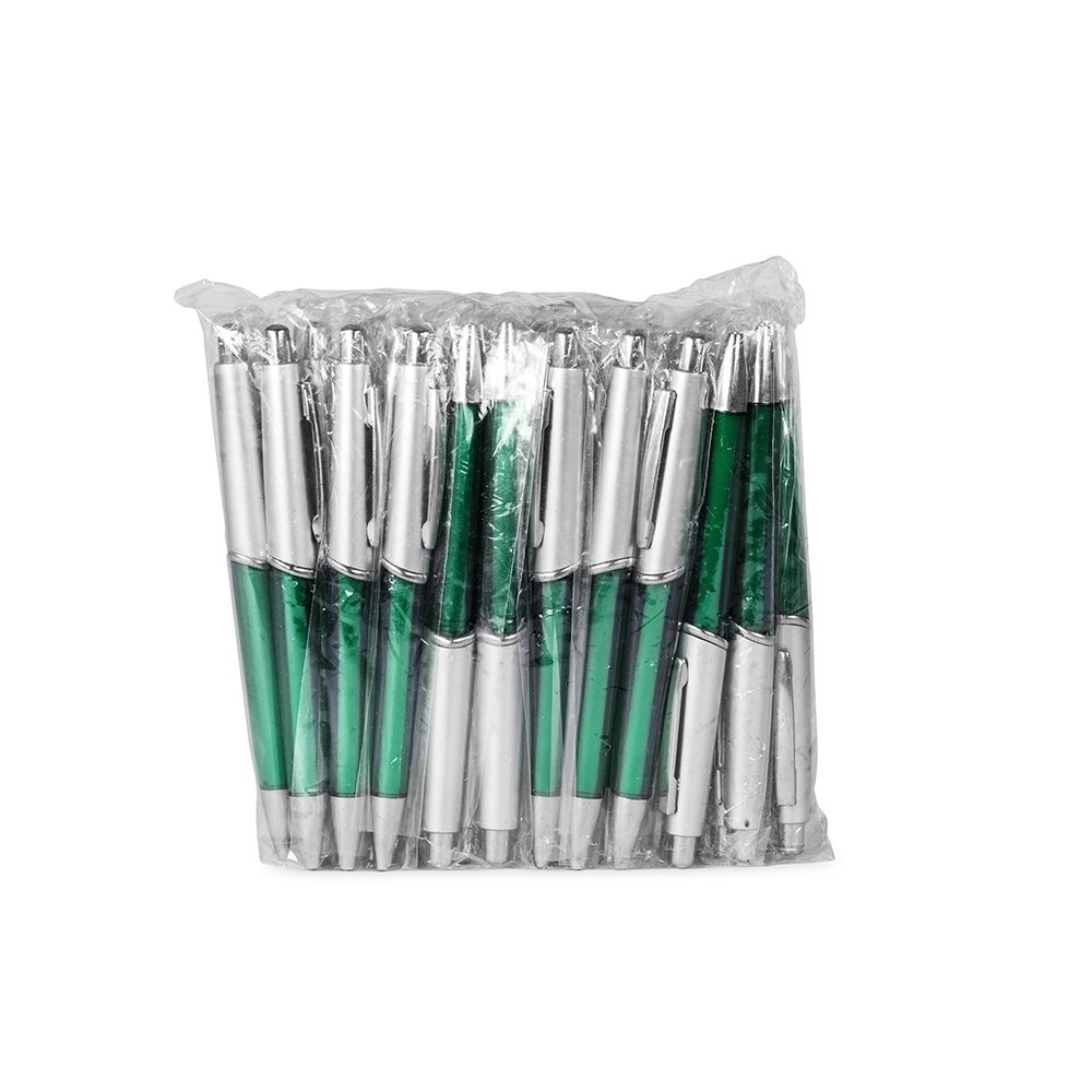 PACOTE C/ 50 PÇS CANETA PLÁSTICA SPX-P@00320-PRA/VD NA COR VERDE