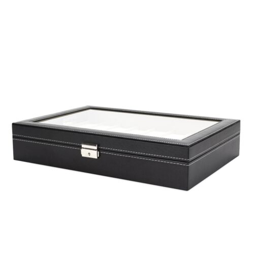 Porta-Relógios Personalizado Couro Sintético - Preto SPX-07815-PRE