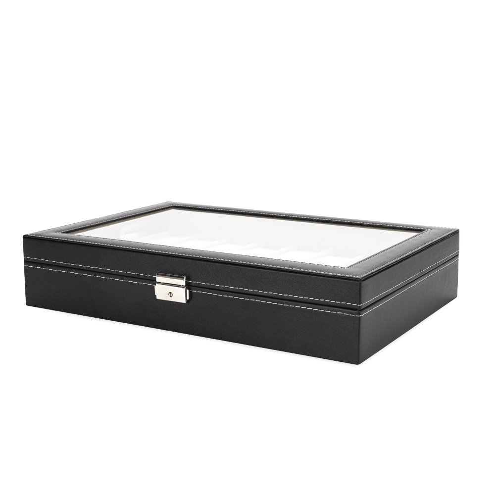 PORTA-RELÓGIOS COM 24 DIVISÓRIAS SPX-07815-PRE NA COR PRETO