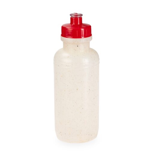Squeeze Promocional Plástico 500Ml - branco com detalhes em vermelho