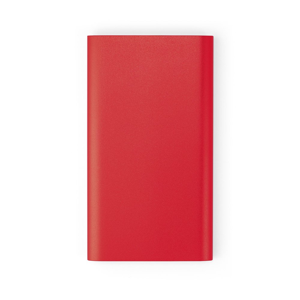 Bateria portátil e carregador por indução em alumínio com bateria de polímero de lítio 4'000 mAh SP-11104-105 na cor Vermelho