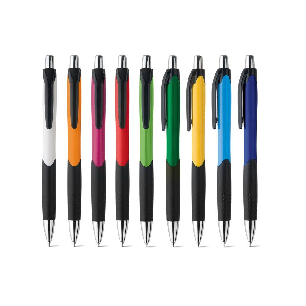 Caneta esferográfica em ABS com acabamento brilhante e escrita em azul SP-51256-102 na cor Rosa