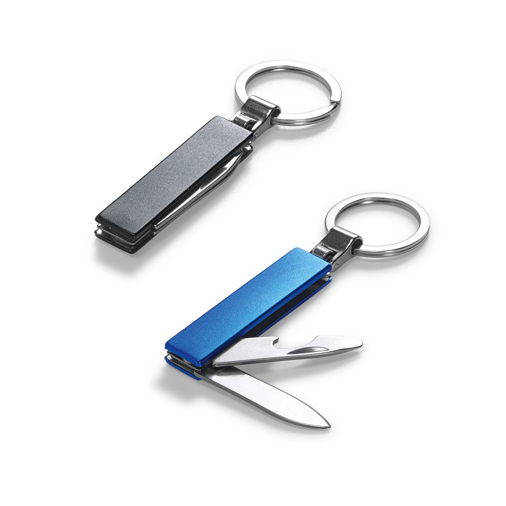 Chaveiro multifunções em metal SP-53197-103 na cor Preto