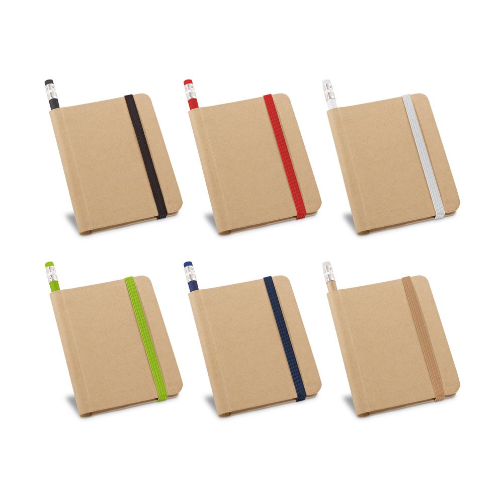 Caderno A7 de capa rígida em papel com páginas lisas SP-53422-150 na cor Natural claro
