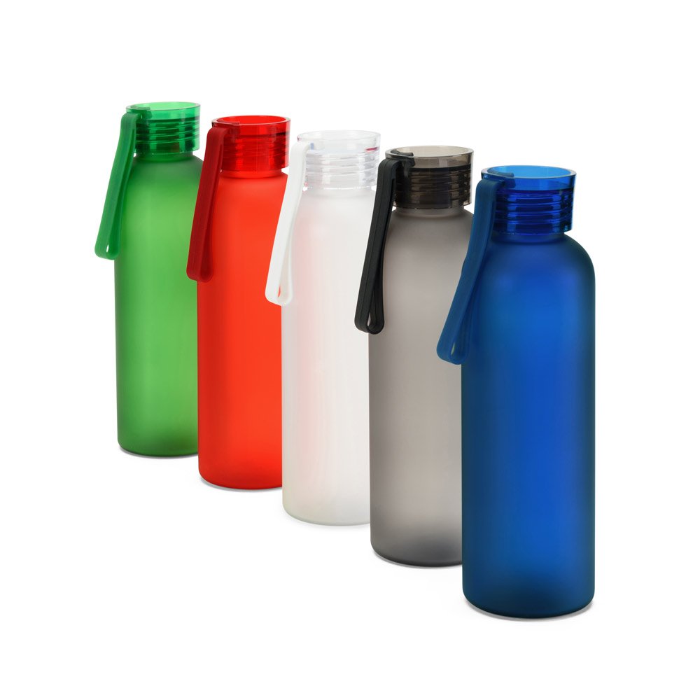 Squeeze esportiva em PET 100% reciclado, com acabamento fosco (600 mL) SP-54299-110 na cor Transparente