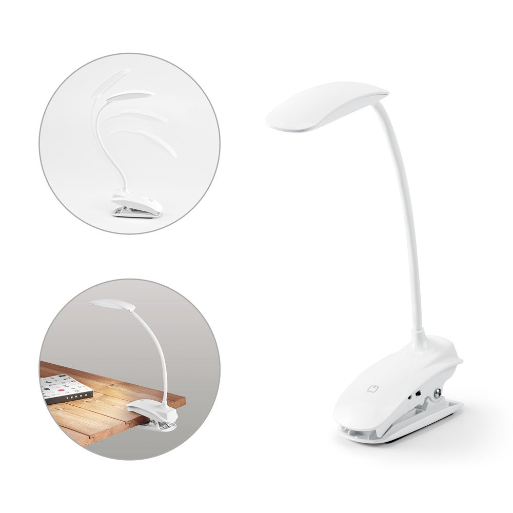 Luminária de mesa portátil em ABS e com LED COB SP-54743-106 na cor Branco