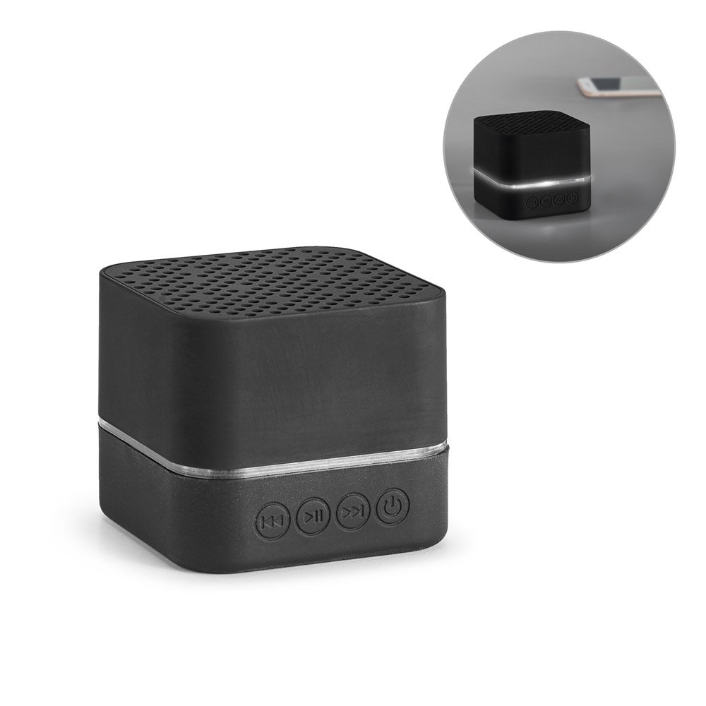 Caixa de som com autonomia de 2h (300 mAh) em ABS SP-57255-103 na cor Preto