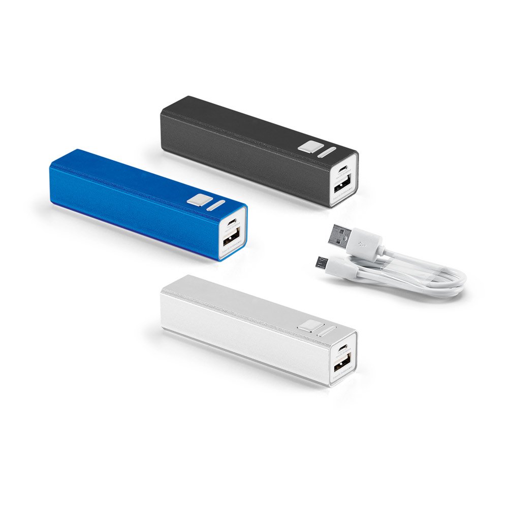 Bateria portátil em alumínio (2'200 mAh) SP-57323-127 na cor Cromado satinado
