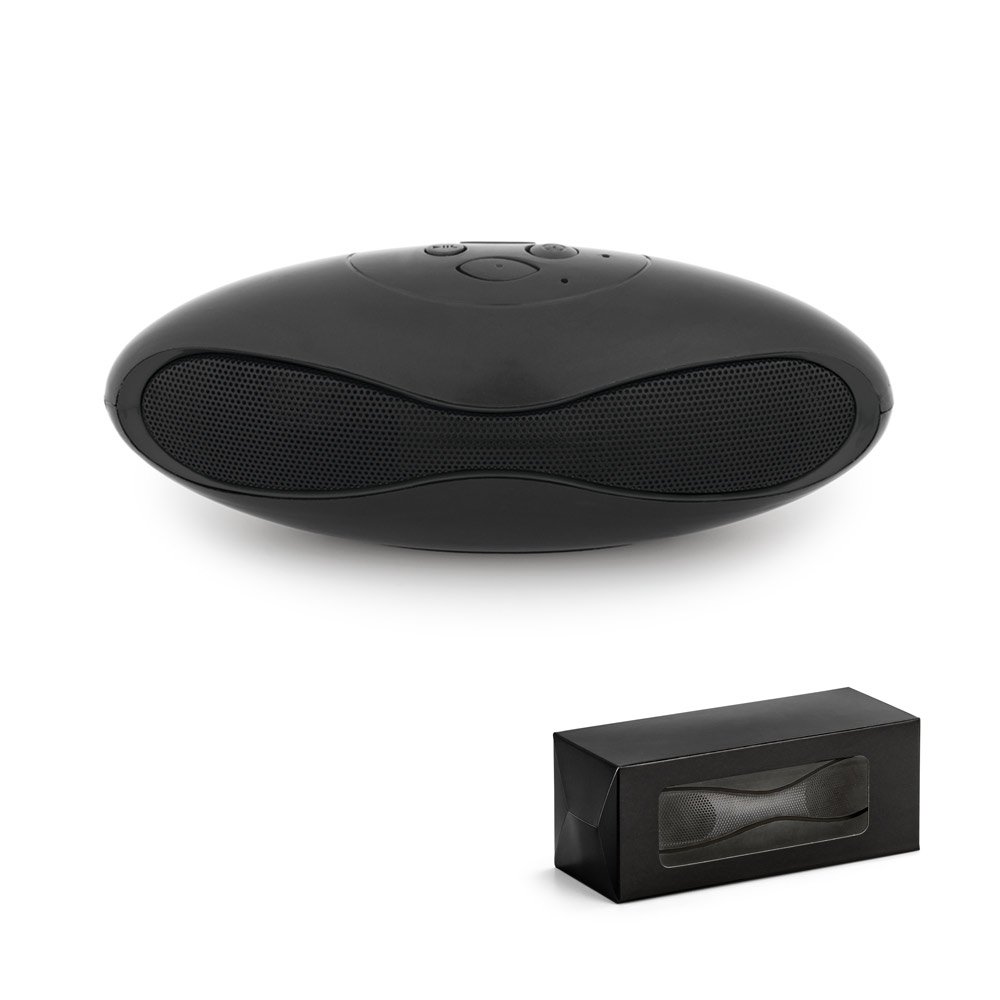 Caixa de som portátil com autonomia de 3h e microfone, em ABS SP-57340-103 na cor Preto