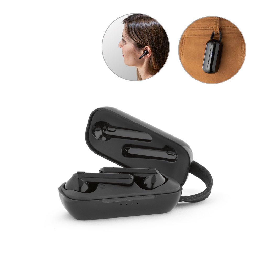 Fones de ouvido wireless em ABS SP-57934-103 na cor Preto