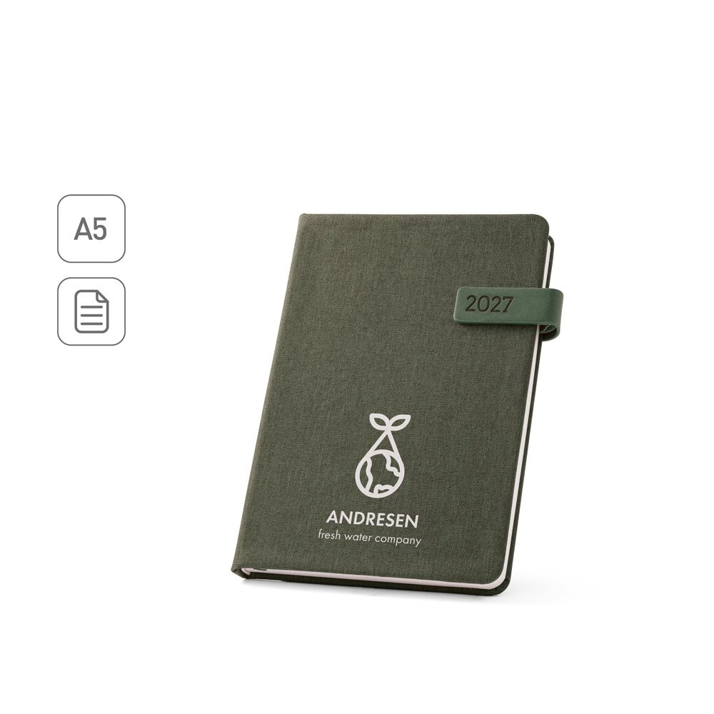 Agenda em PET reciclado (100% rPET) SP-66201-103 na cor Preto