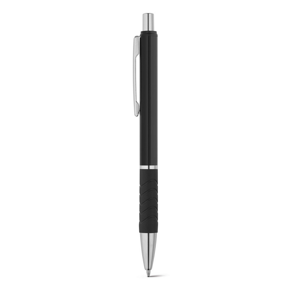 Caneta esferográfica em alumínio com clipe de metal e grip SP-91491-147 na cor Chumbo