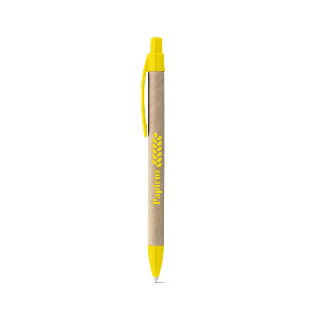 Caneta esferográfica em papel kraft SP-91628-108 na cor Amarelo