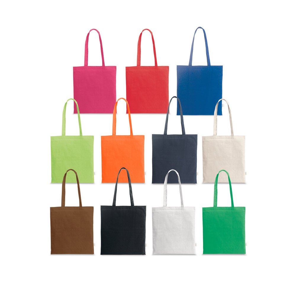 Sacola em 70% algodão reciclado e 30% poliéster reciclado (180 g/m²) sem tingimento SP-92084-150 na cor Natural claro