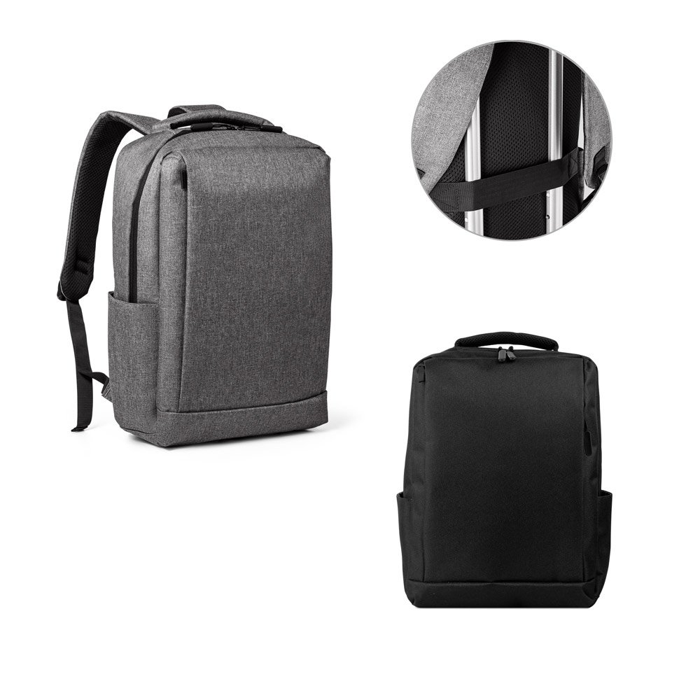 Mochila para notebook (15'6") com 2 divisórias almofadadas, em 300D de alta densidade (14 L) SP-92087-103 na cor Preto