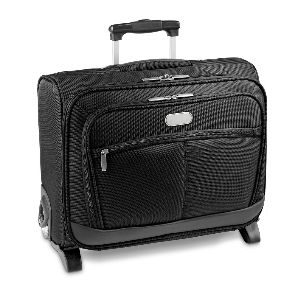 Mala de viagem para notebook (15'6") em c. sintético e 1680D com caixa rígida e 2 rodas (20 L) SP-92129-103 na cor Preto