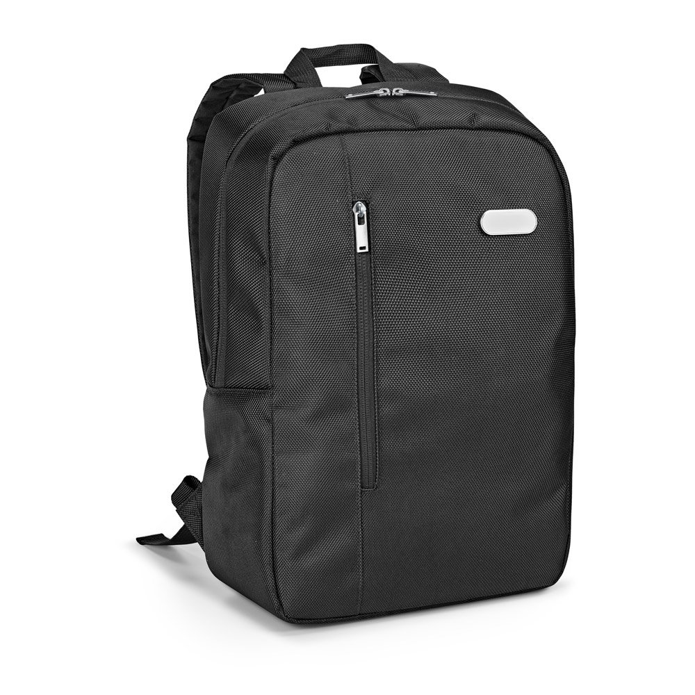 Mochila para notebook (14'') em 1680D e 300D com interior forrado e almofadado (12 L) SP-92163-103 na cor Preto