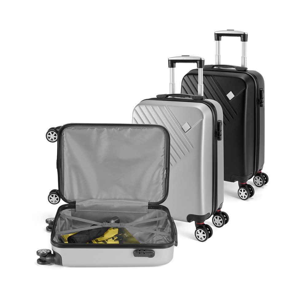 Mala de viagem executivo em ABS com interior forrado (37 L) SP-92186-127 na cor Cromado satinado