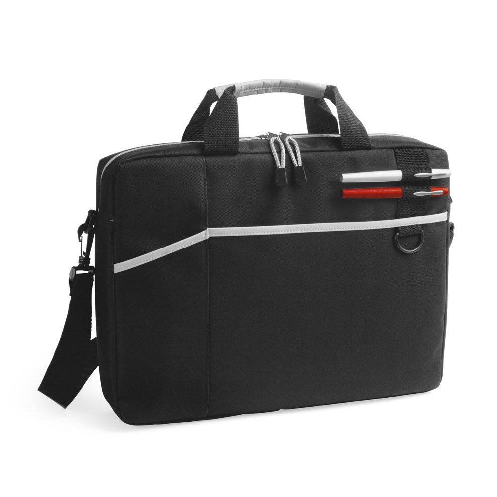 Pasta para notebook (15'6'') em 600D com interior forrado e almofadado SP-92258-123 na cor Cinza claro