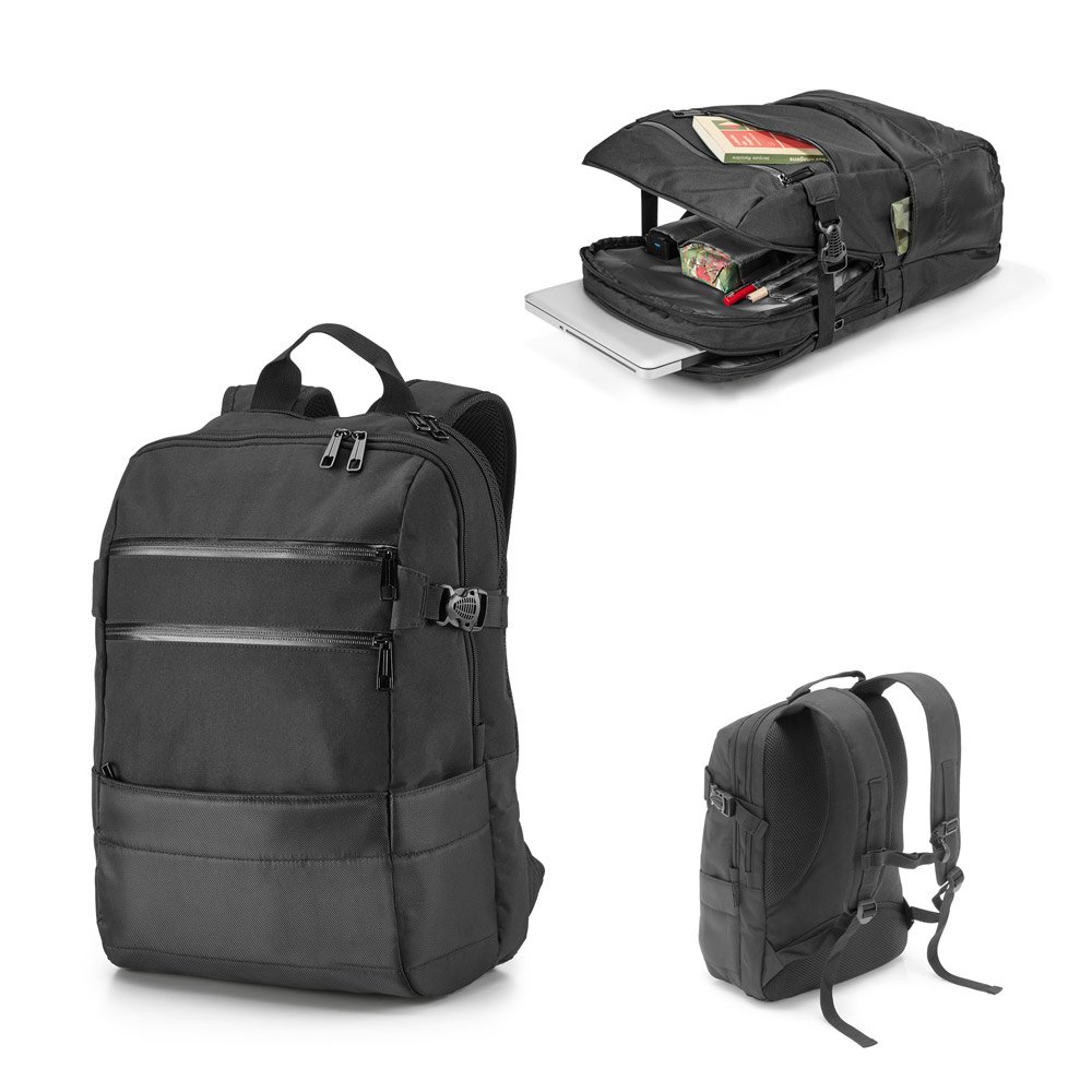 Mochila para notebook (15'6')' em 840D jacquard e 300D (25 L) SP-92280-103 na cor Preto