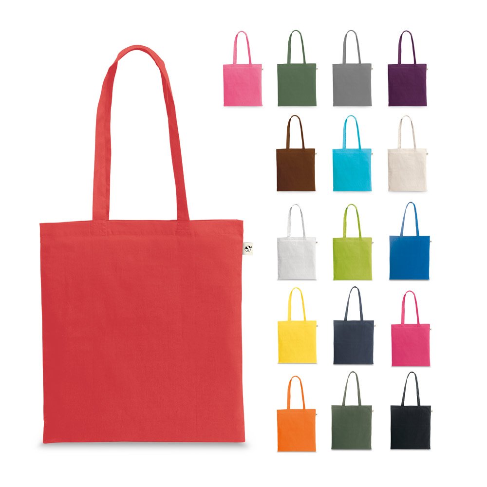 Sacola 70% algodão reciclado e 30% poliéster reciclado (150 g/m²) sem tingimento SP-92323-112 na cor Rosa claro