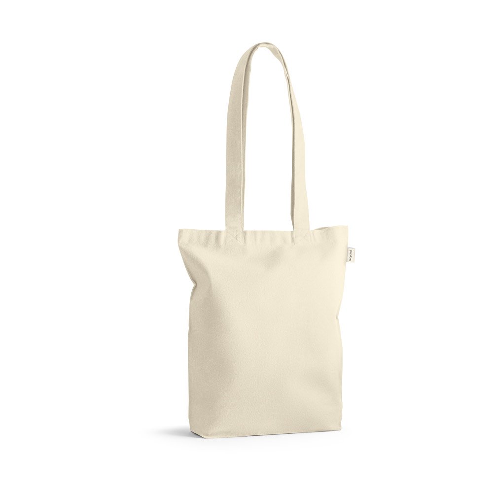 Sacola em 100% algodão reciclado (140 g/m²) SP-92368-150 na cor Natural claro