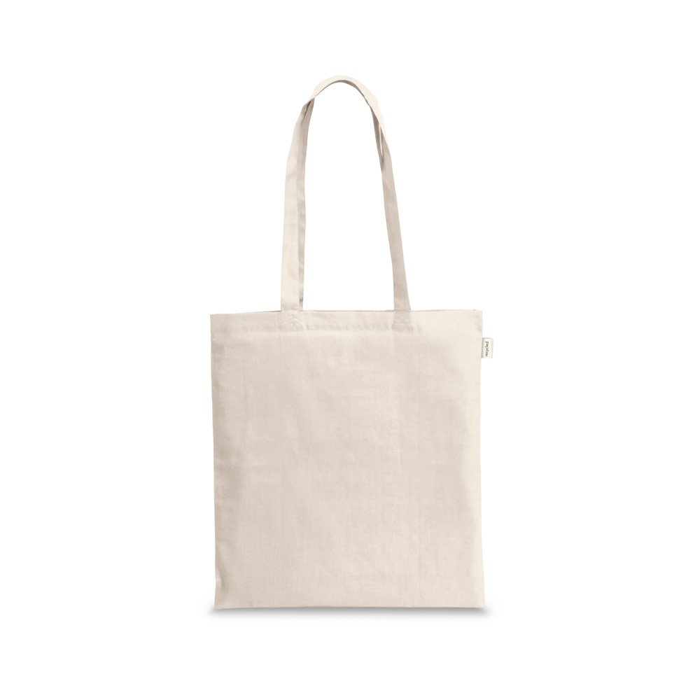 Sacola em 100% algodão reciclado (140 g/m²) SP-92369-150 na cor Natural claro