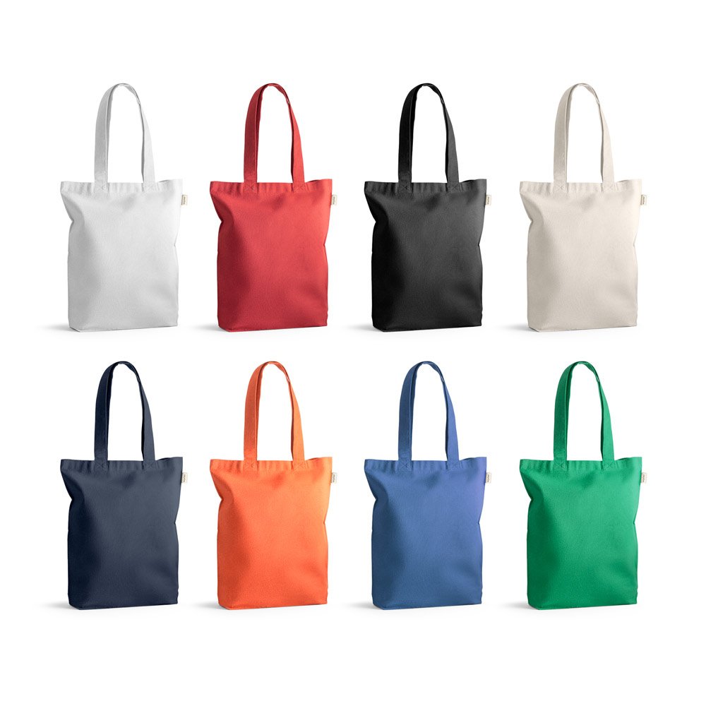 Sacola em 70% algodão reciclado e 30% poliéster reciclado (220g/m²) sem tingimento SP-92371-150 na cor Natural claro