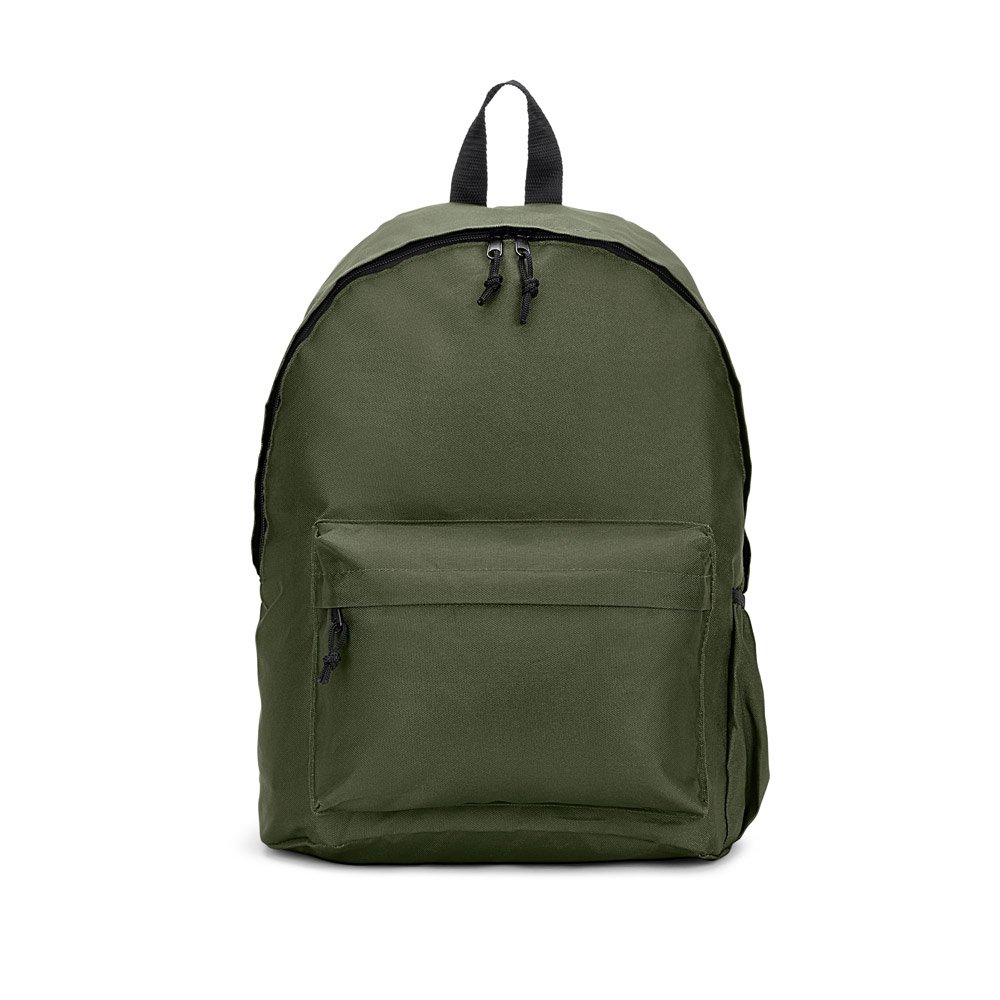 Mochila em poliéster reciclado 600D com bolso frontal espaçoso (20 L) SP-92375-129 na cor Verde escuro