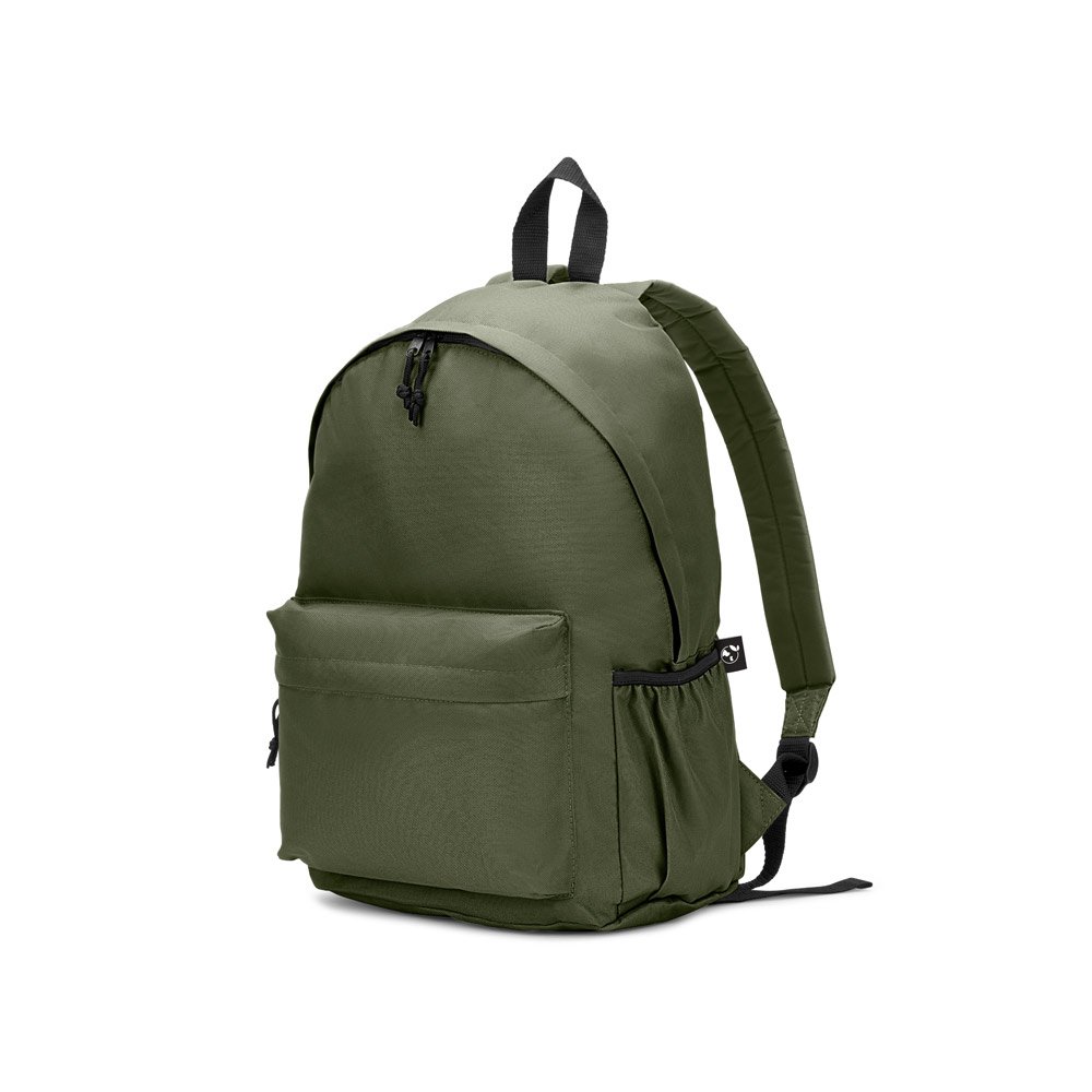 Mochila em poliéster reciclado 600D com bolso frontal espaçoso (20 L) SP-92375-129 na cor Verde escuro - Imagem 2