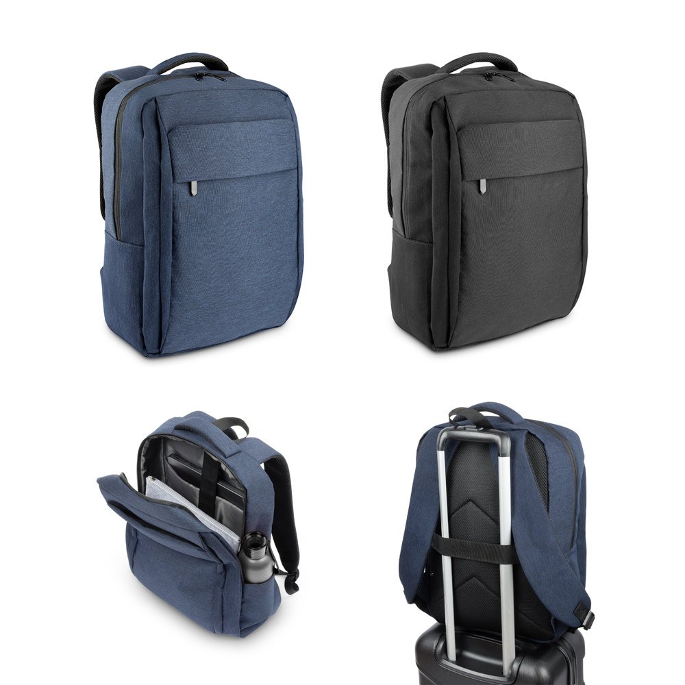 Mochila, totalmente almofadada, para notebook (15'6") em poliéster reciclado 300D de alta densidade (18 L) SP-92377-133 na cor Cinza escuro