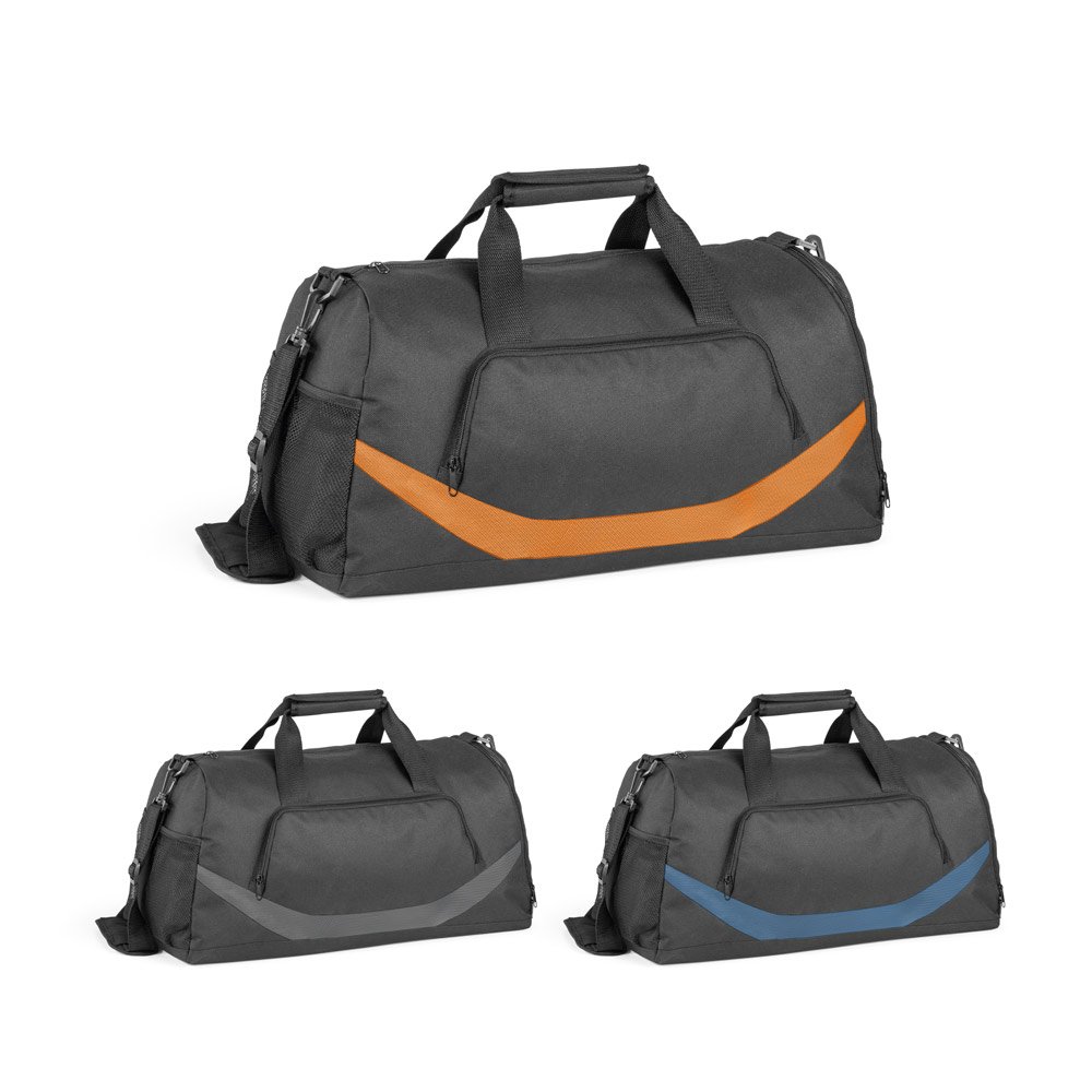 Bolsa esportiva em 300D e 1680D com fundo em placa semi-rígida (35 L) SP-92517-128 na cor Laranja