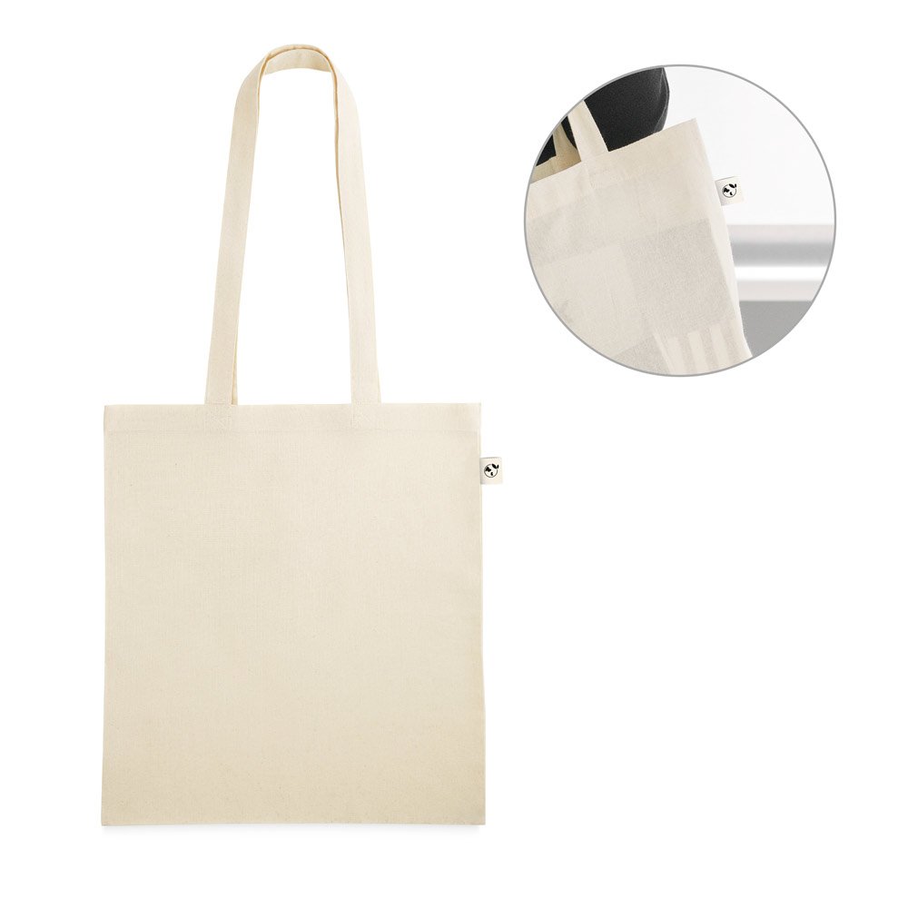 Sacola 100% algodão orgânico (140 g/m²) SP-92528-150 na cor Natural claro