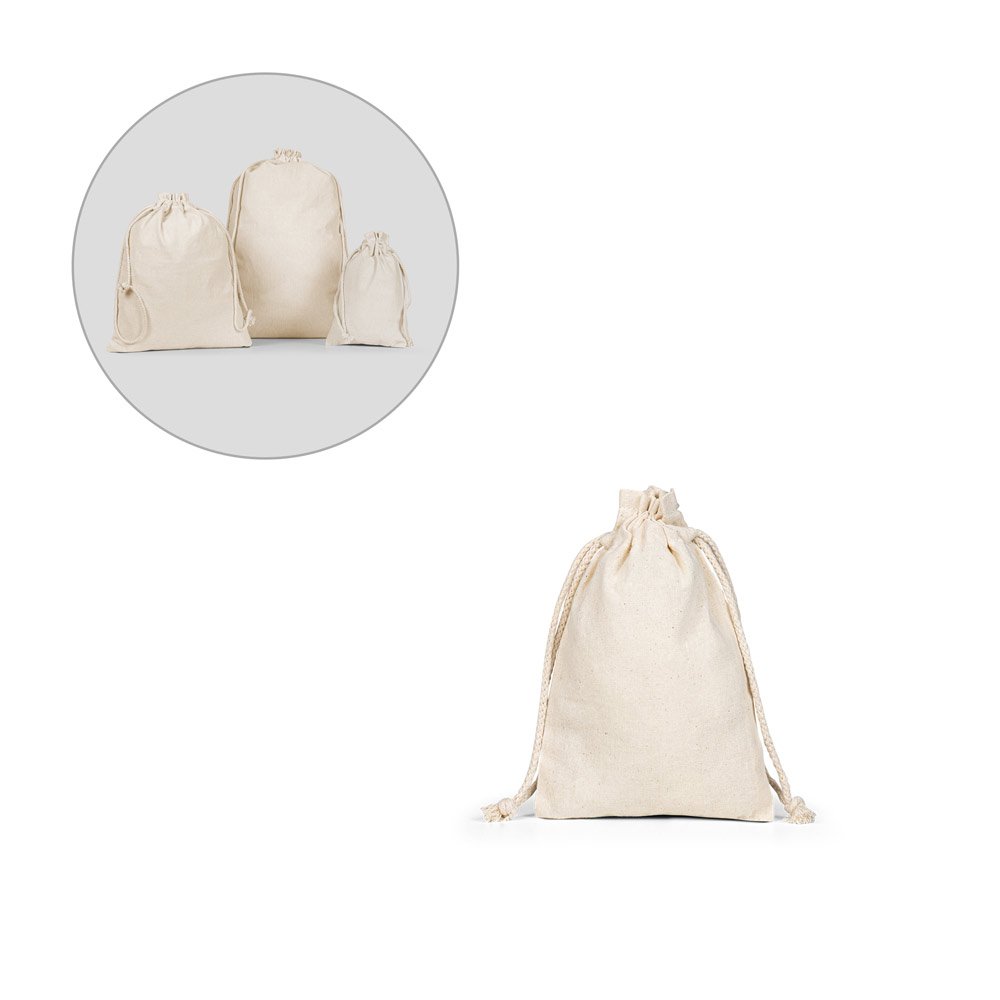 Sacola pequena 100% algodão (120 g/m²) SP-92585-150 na cor Natural claro