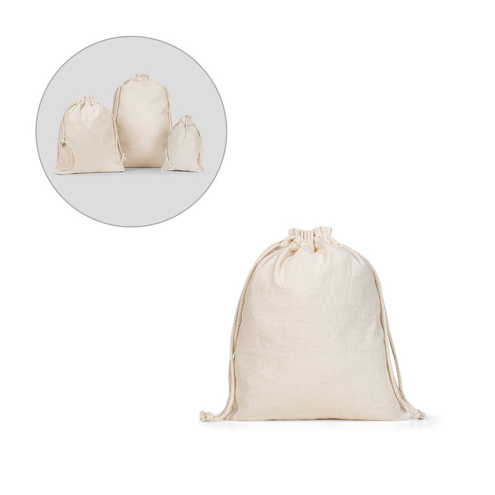 Sacola média 100% algodão (120 g/m²) SP-92586-150 na cor Natural claro