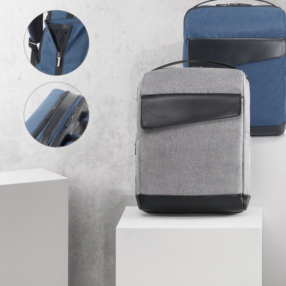 Mochila em 600D e c.sintético SP-92681-104 na cor Azul
