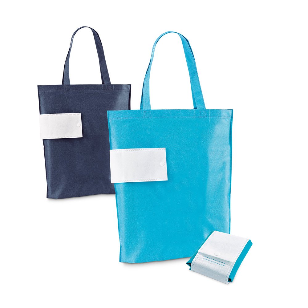 Sacola dobrável em non-woven (80 g/m²) SP-92847-124 na cor Azul claro