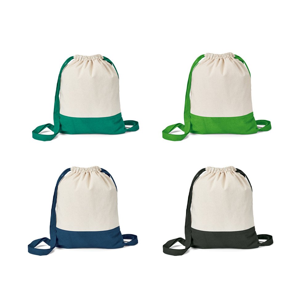 Sacola tipo mochila 100% algodão (180 g/m²) SP-92913-134 na cor Azul marinho