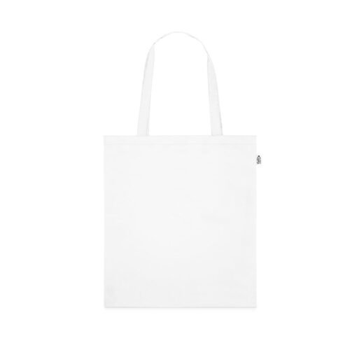 Sacola 100% poliéster reciclado 190T, produzida a partir de plástico reciclado SP-92929-106 na cor Branco
