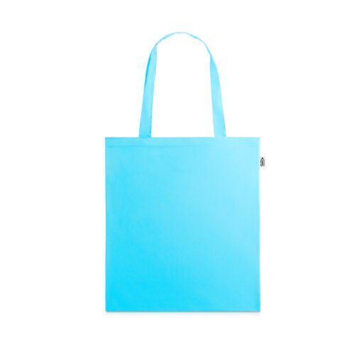 Sacola 100% poliéster reciclado 190T, produzida a partir de plástico reciclado SP-92929-124 na cor Azul claro