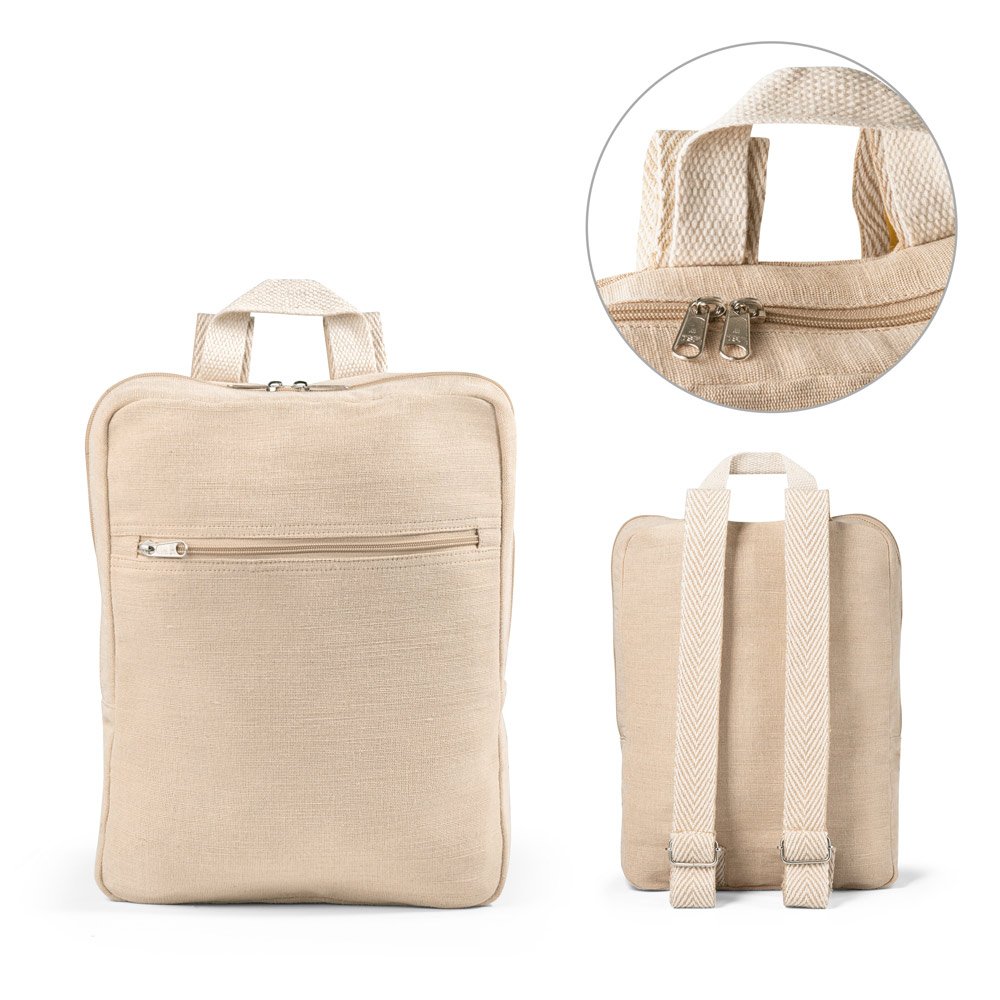 Mochila em juco (mistura de algodão e juta, 275 g/m²) 7 L SP-92938-160 na cor Natural