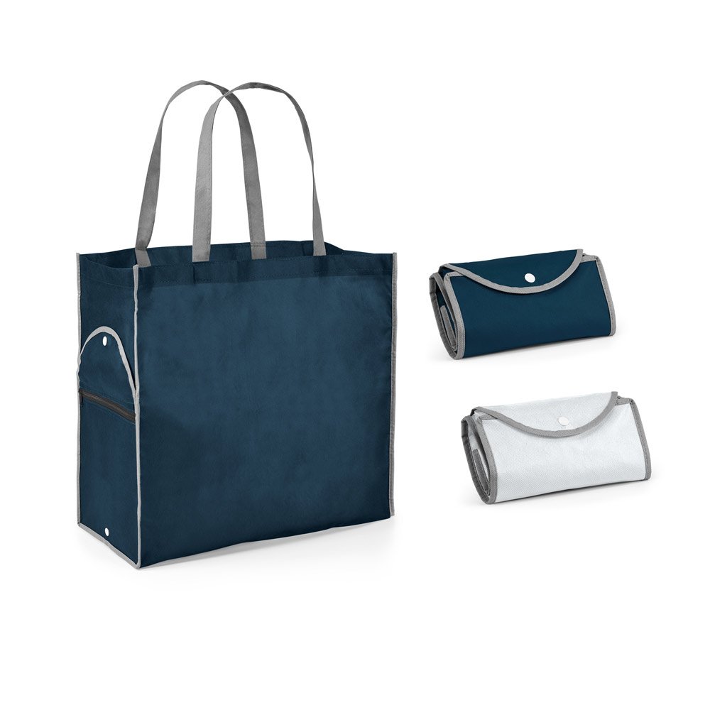 Sacola dobrável em non-woven (80 g/m²) SP-92998-134 na cor Azul marinho