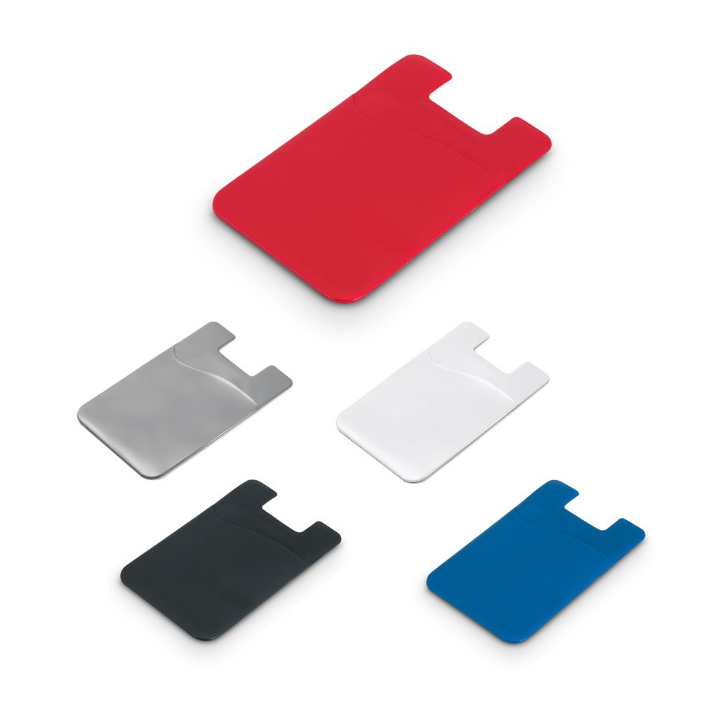 Porta cartões para celular em PVC SP-93264-106 na cor Branco