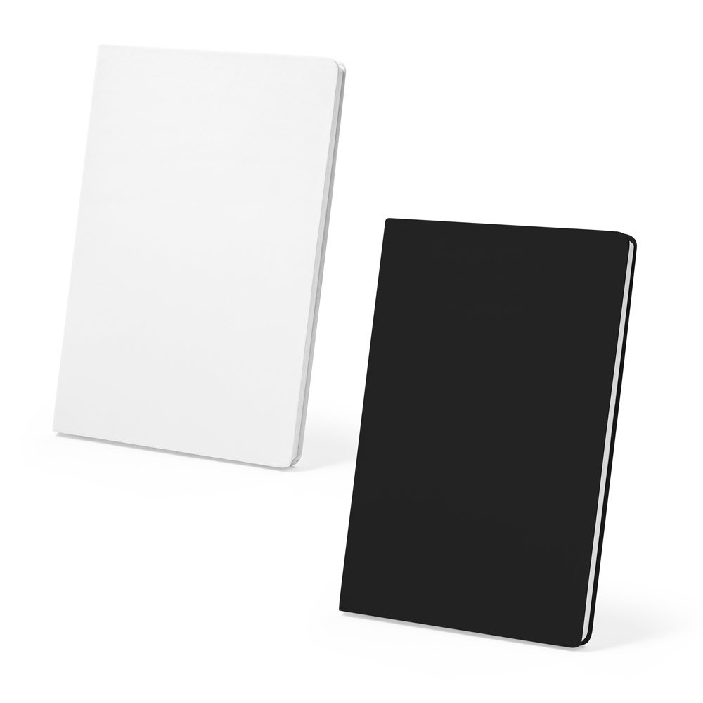 Caderno A5 resistente à água em papel pedra (120g/m²), com páginas pautadas SP-93284-106 na cor Branco