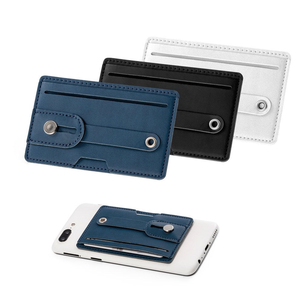 Porta cartões para celular com bloqueio de RFID, em PU SP-93331-106 na cor Branco