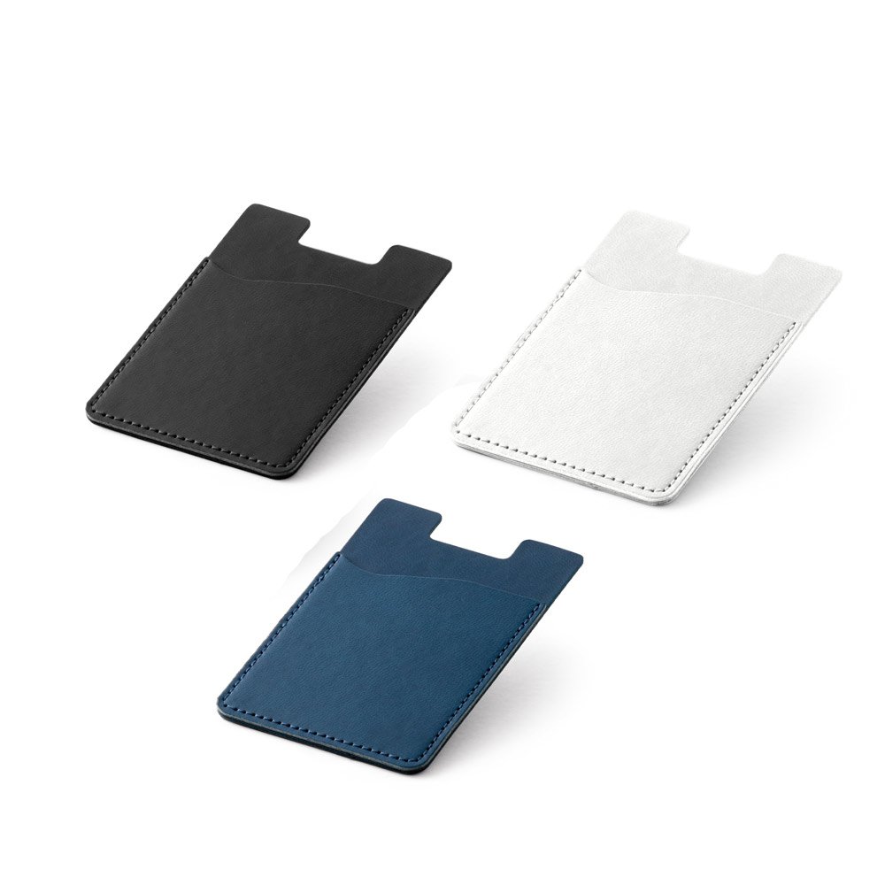 Porta cartões para celular com bloqueio de RFID em PU SP-93334-106 na cor Branco